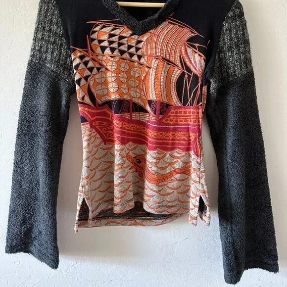 Custo Barcelona Top Women's Size Small Graphic Long Sleeve T, Vintage Size Small - Picture 5 of 7